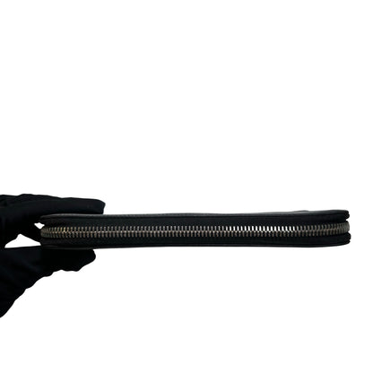 Used Louis Vuitton Taiga Long Wallet Black PHW