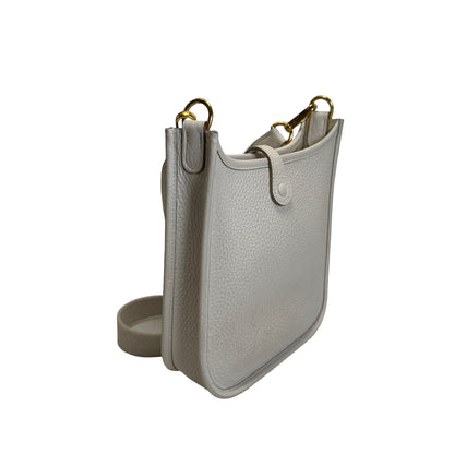 Used HERMES Clemence Leather Evelyne Cross body bag Craie