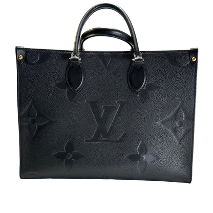 Used LOUIS VUITTON Monogram Empreinte On The Go MM Tote Bag Black GHW