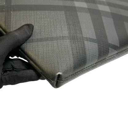 Used BURBERRY London Check Clutch Clutch Black Grey