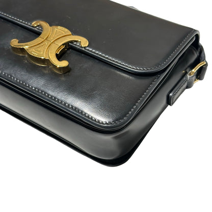Used CÉLINE Trimphe Teen Cross Body Bag Black GHW