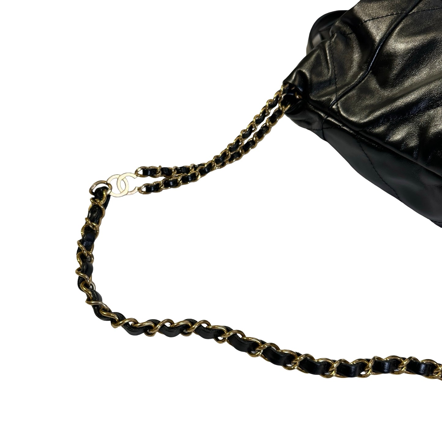 Used CHANEL Quilted Calfskin Chanel 22 Backpack Backpack Black Gold hardware