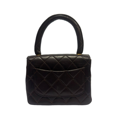 Used CHANEL Matelasse Vintage Kelly Handbag Black