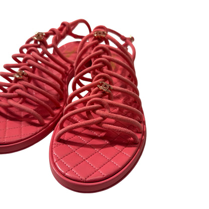 Used Chanel Sandals Sandals Pink GHW