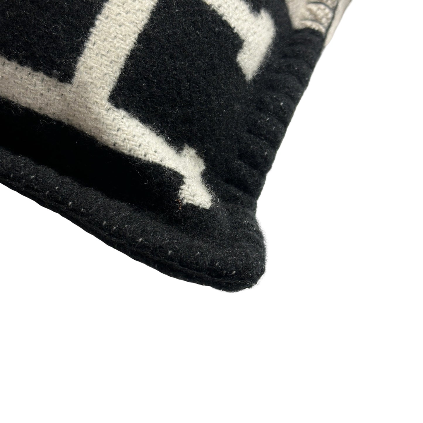 Used HERMES Avalon Cushion Accessories Black White