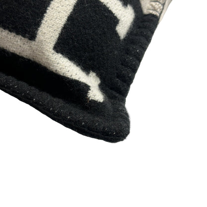 Used HERMES Avalon Cushion Accessories Black White