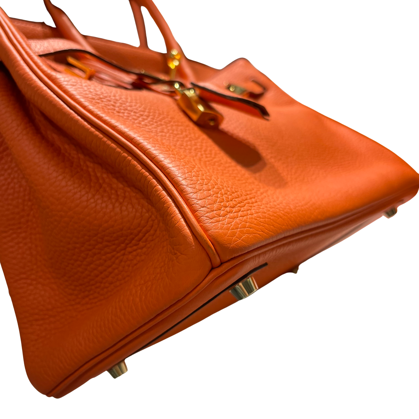 Used HERMES Togo Birkin Handbag Orange