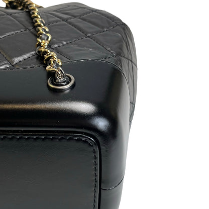 Used CHANEL Quilted Aged Calfskin Smooth Calfskin Gabrielle Backpack Black