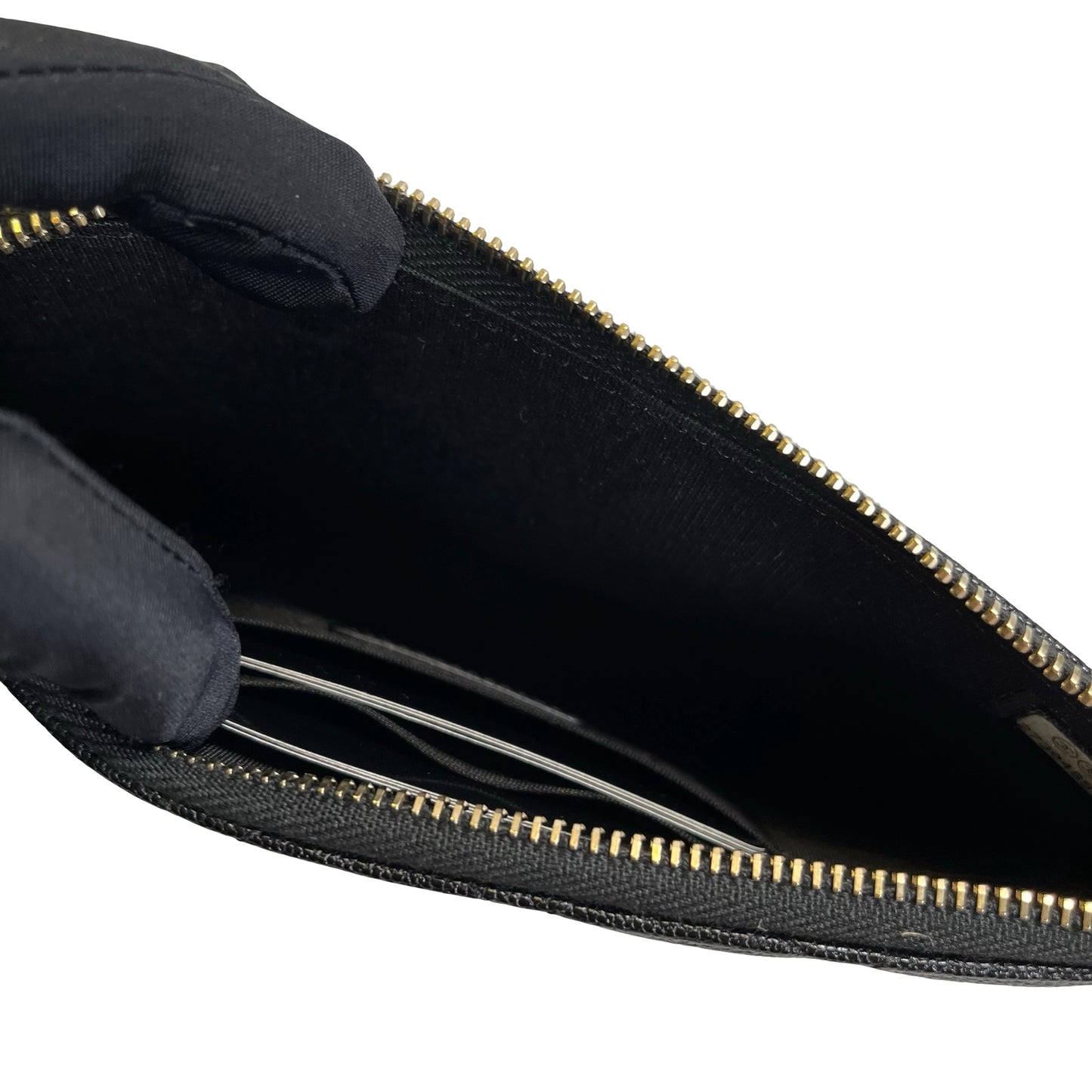 Used CHANEL Caviar Quilted Boy Pouch Black Gold