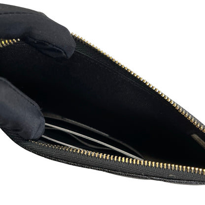 Used CHANEL Caviar Quilted Boy Pouch Black Gold