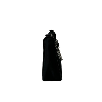 Used PRADA Re-nylon Re-edition 2005 Chain Shoulder Bag Black PHW