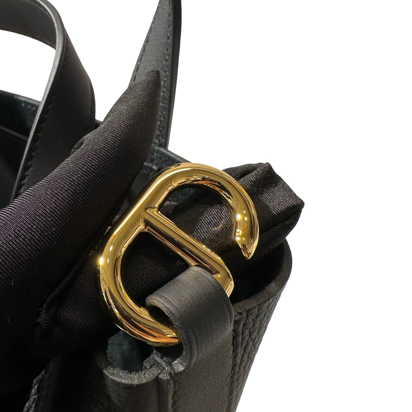 New HERMÈS Clemence leather IN THE LOOP 18 Bucket Bag Black