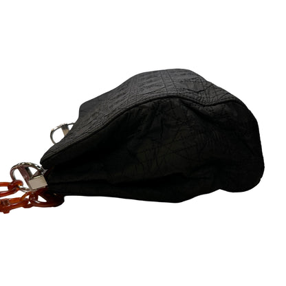 Used DIOR CANVAS Shoulder Bag Black