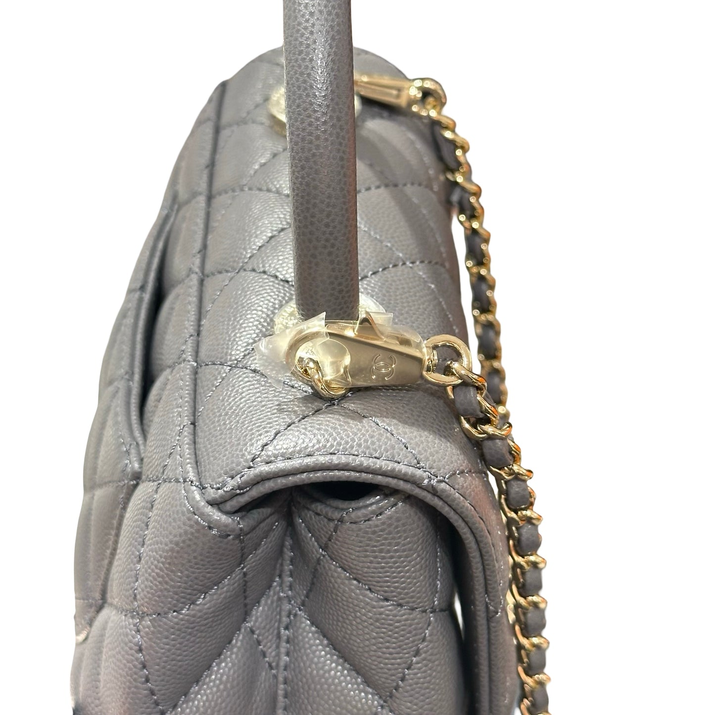 New CHANEL Calfskin Leather Mini coco handle Shoulder Bag GHW Black