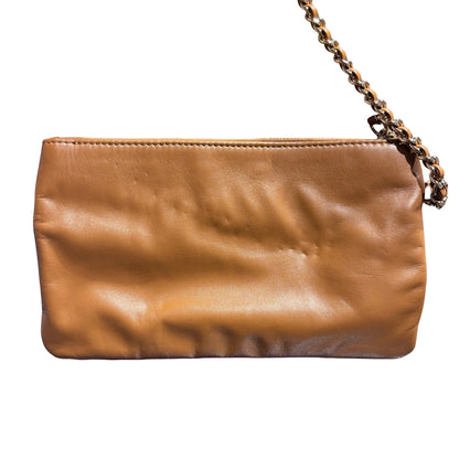 Used CHANEL Lambskin Leather Tote Bag Brown GHW