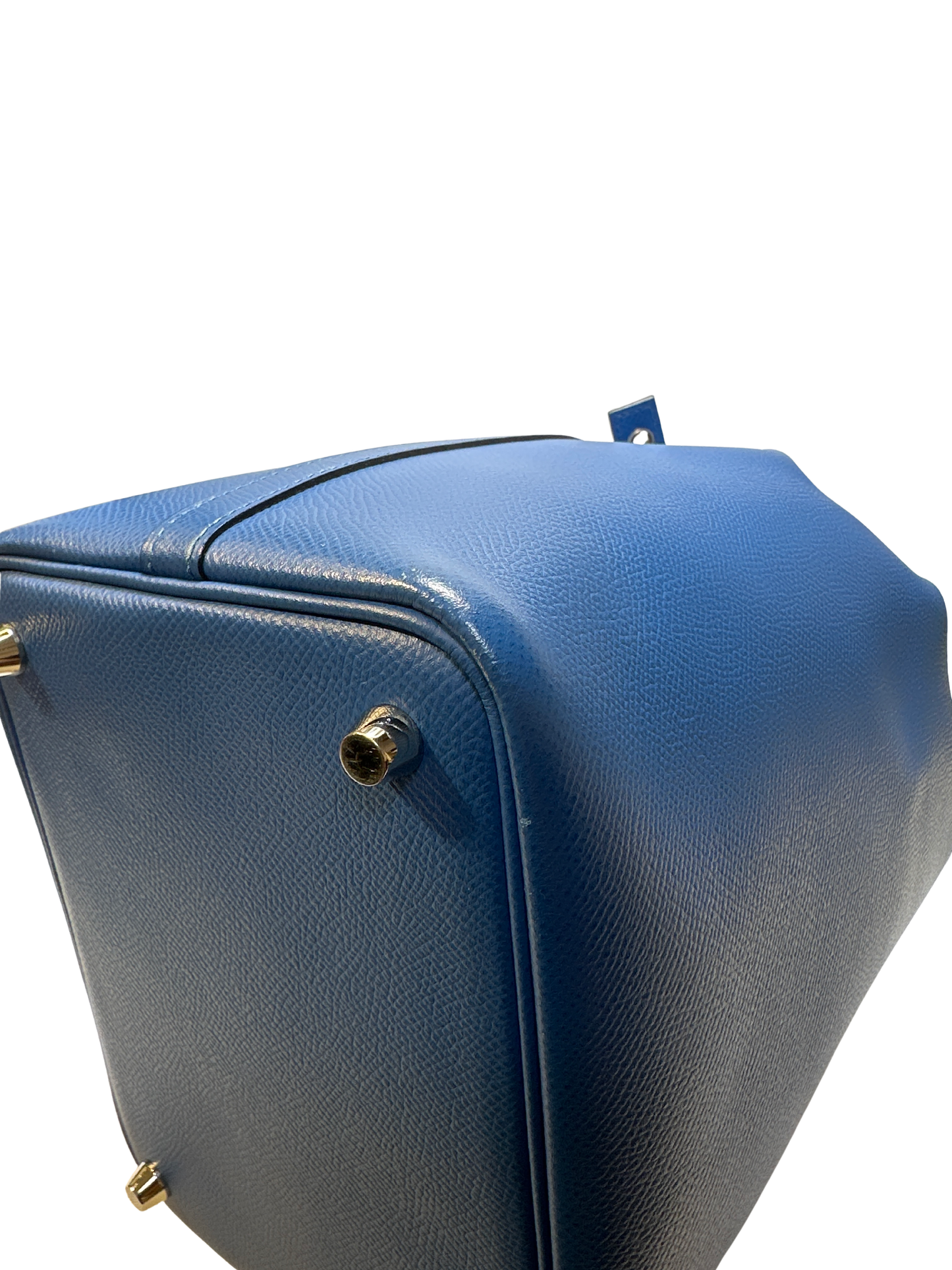 Used HERMES Epsom Picotin Lock Tressage Bucket Bag Blue PHW