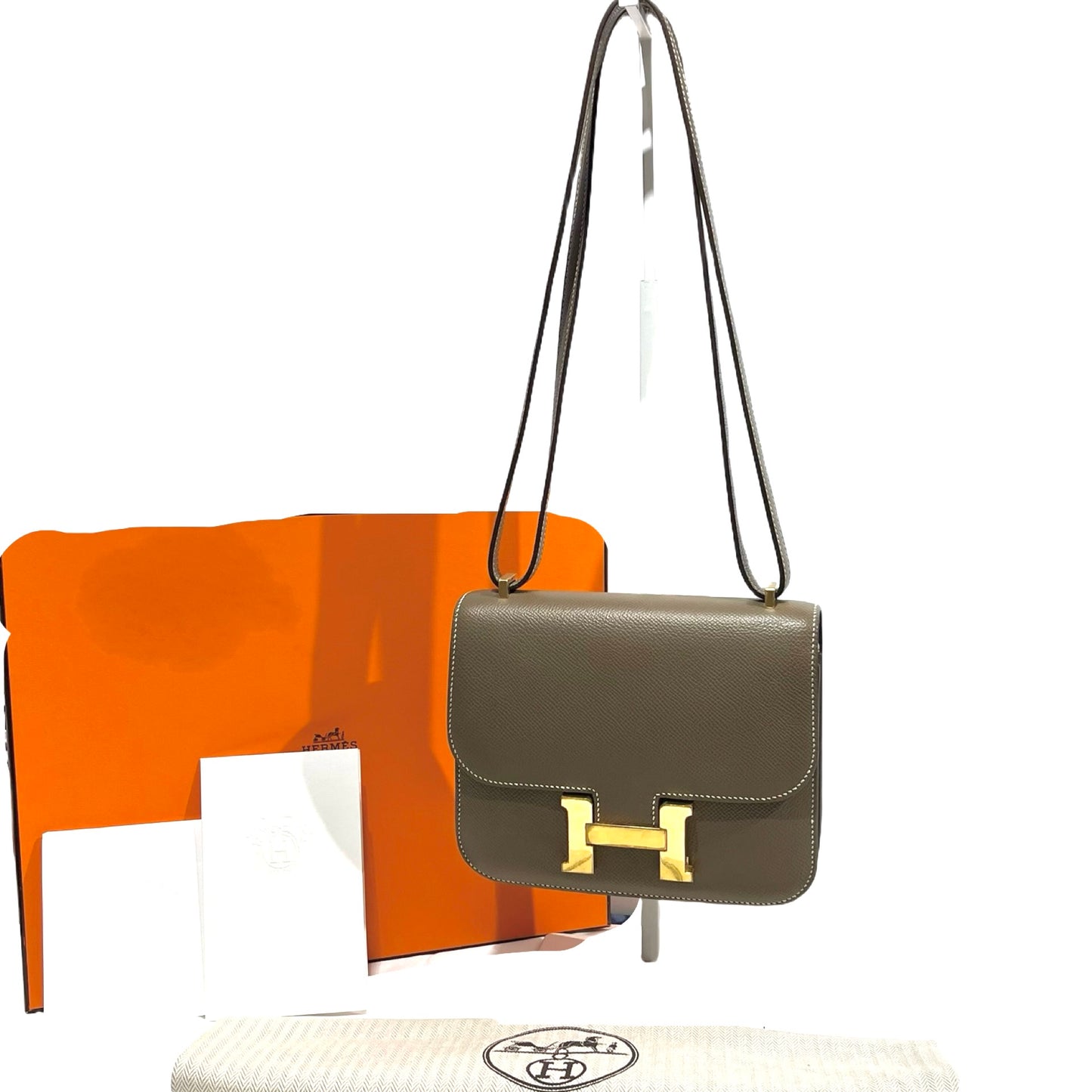 Used HERMES Epsom Constance Cross body bag Etoupe