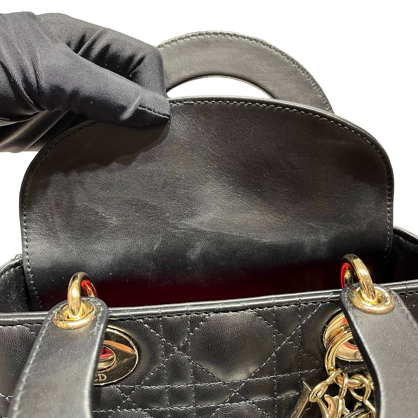Used DIOR Lady Dior Handbag Black GHW