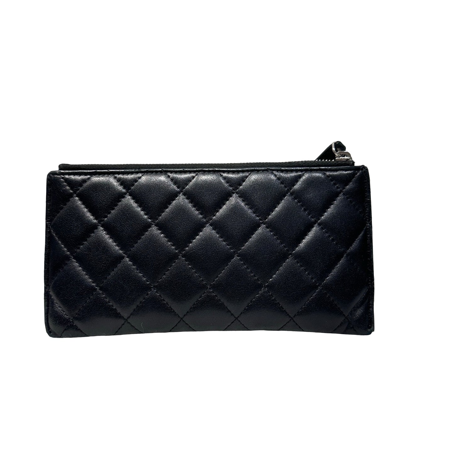 Used CHANEL Long Wallet Wallet Black PHW