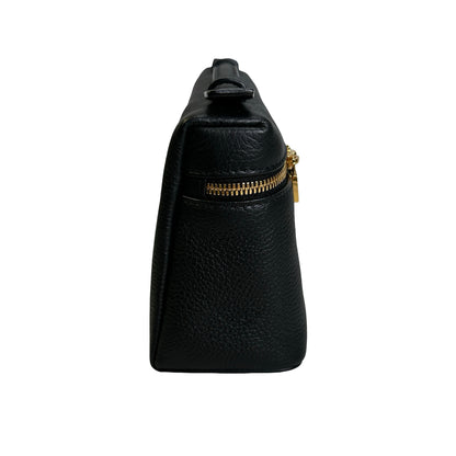 Brand New LORO PIANA Calfskin Leather Extra Pocket L19 Handbag Black，GHW