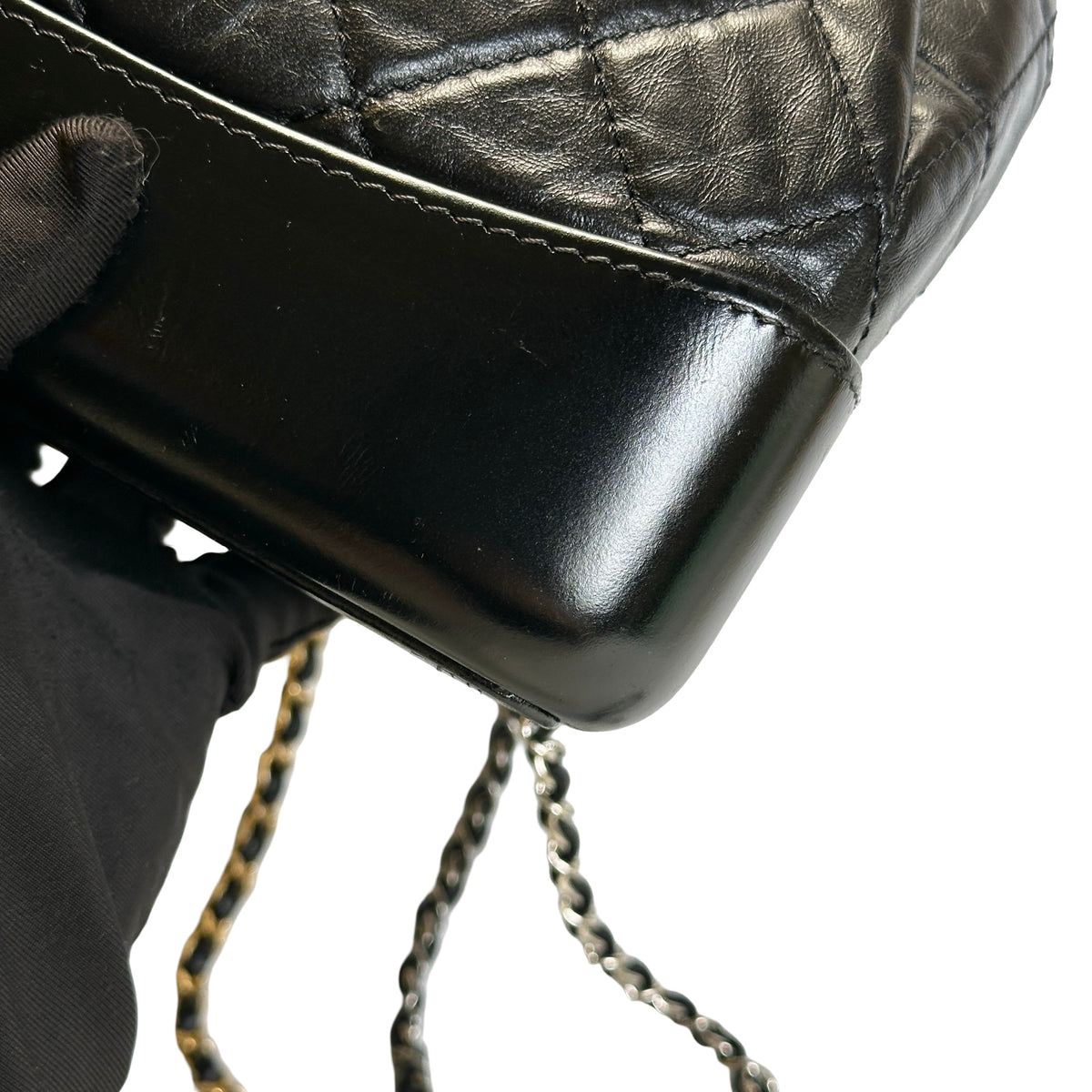 Used CHANEL Calfskin Gabrielle Backpack Backpack (Rucksack) Black PHW