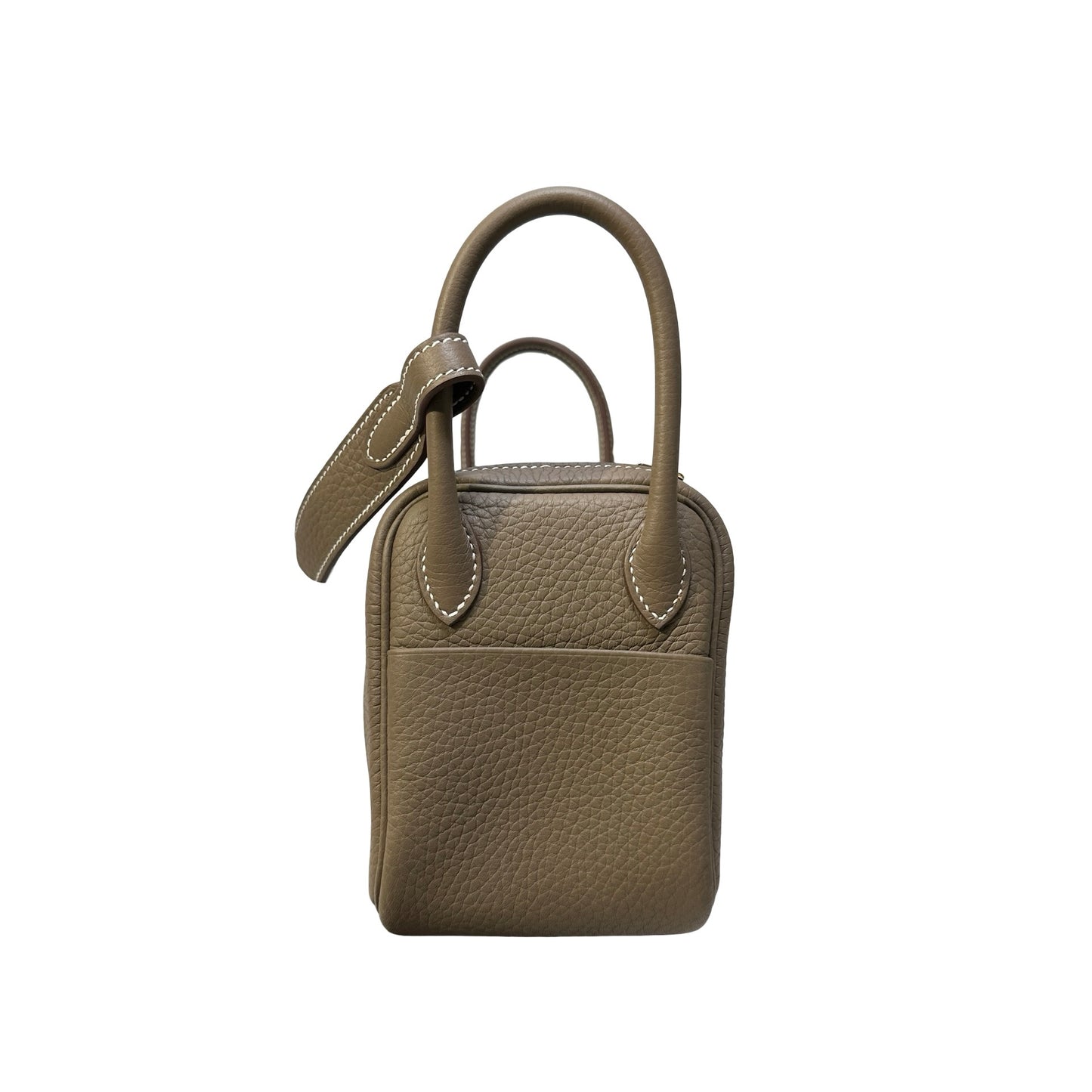 Brand New HERMES Clemence Leather Lindy Handbag Etoupe
