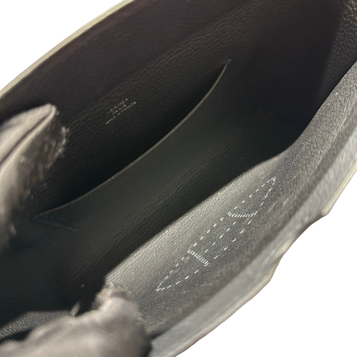 Used HERMES Leather Perforated Evelyne Belt bag Black