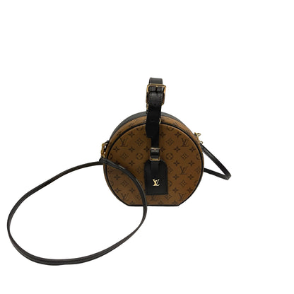 Used LOUIS VUITTON Monogram Canvas Petite Boite Box Bag GHW Black