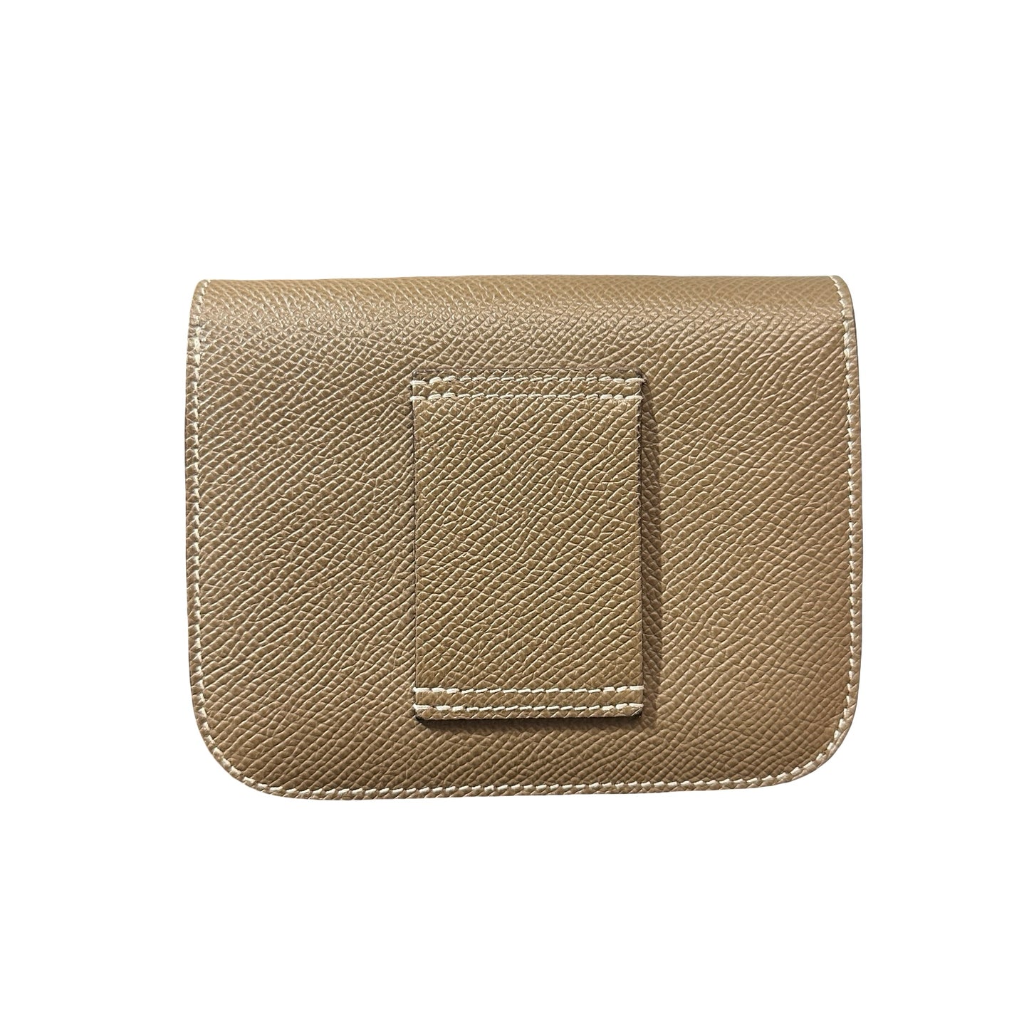Used HERMÈS Calfskin Leather Constance Slim Wallet Wallet Etoupe GHW