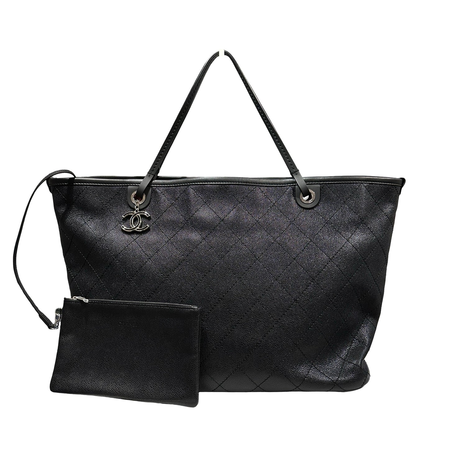 Used CHANEL Large Tote Tote Bag Black PHW