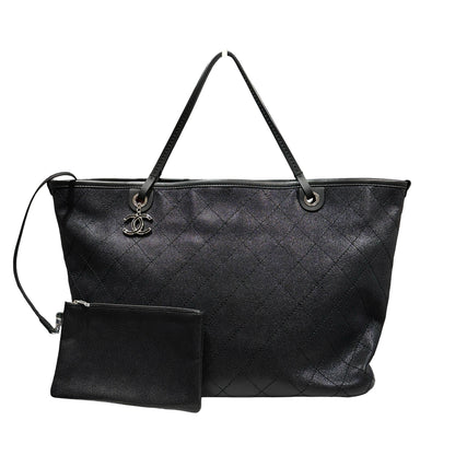 Used CHANEL Large Tote Tote Bag Black PHW