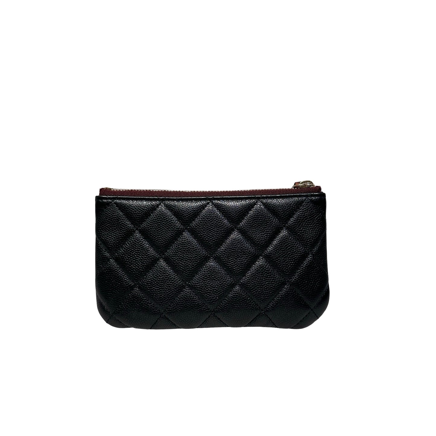 Used CHANEL Lambskin Leather POUCH Wallet Black