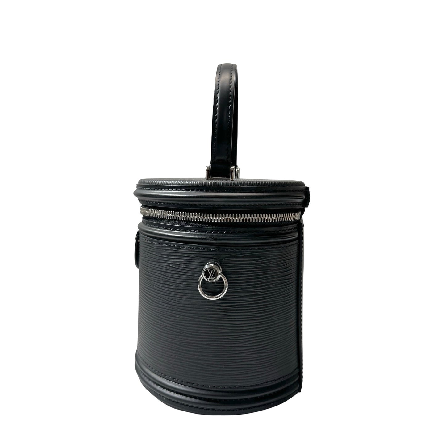 Used LOUIS VUITTON Calfskin Leather Epi Black Back Bucket Bag PHW Black