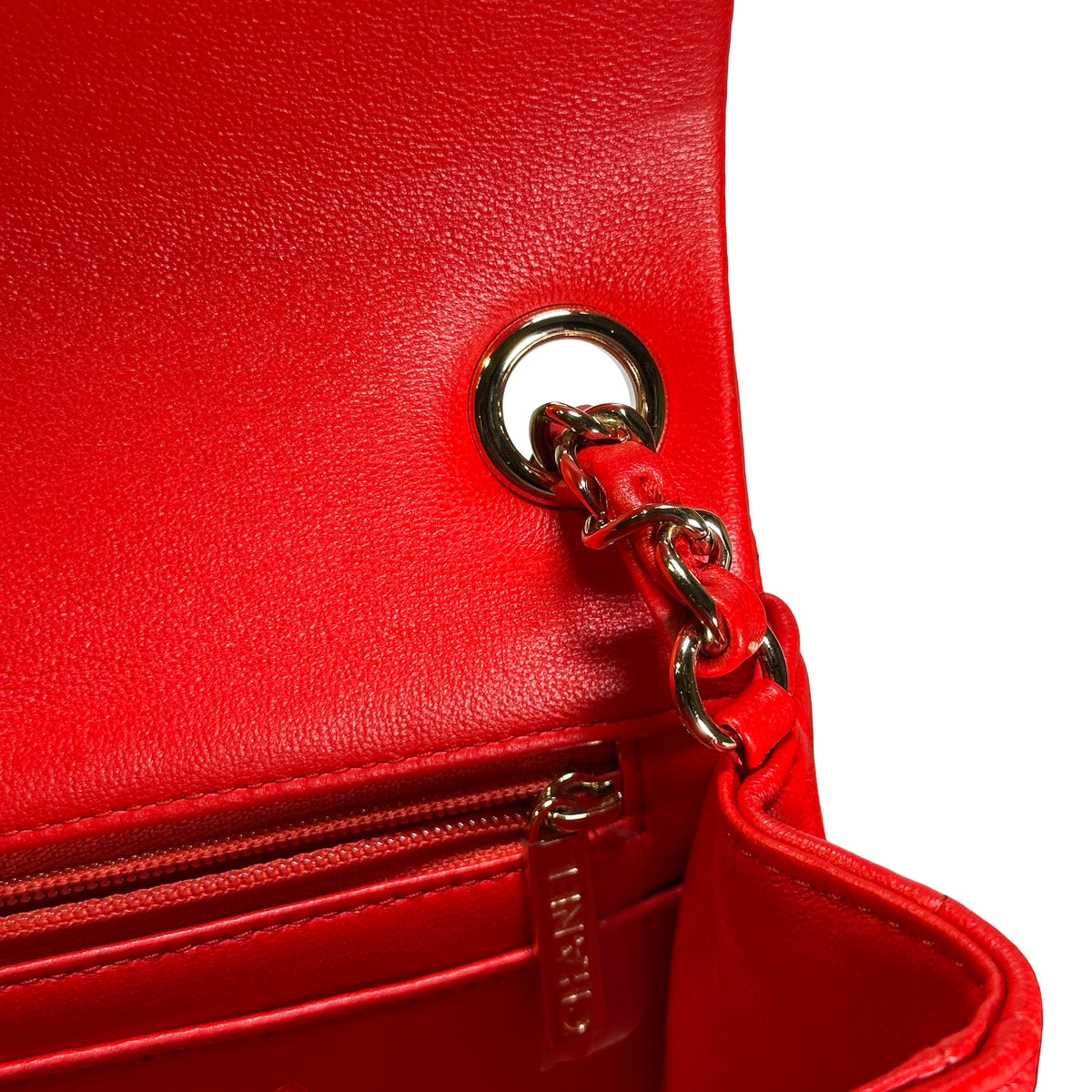 Used CHANEL Mini Flap 17cm Cross body bag Red PHW