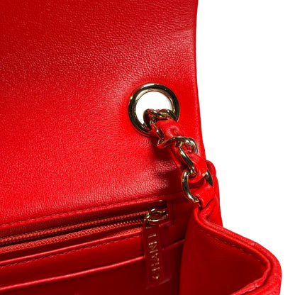 Used CHANEL Mini Flap 17cm Cross body bag Red PHW