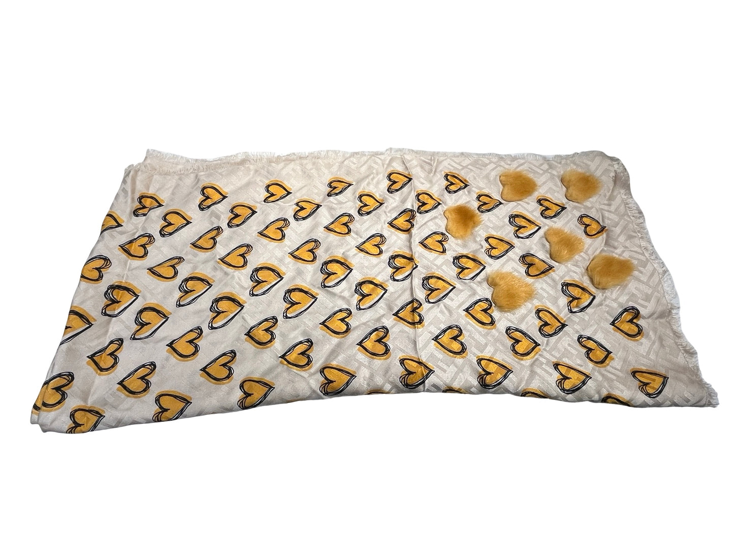 Used FENDI Scarf Scarf Beige Yellow