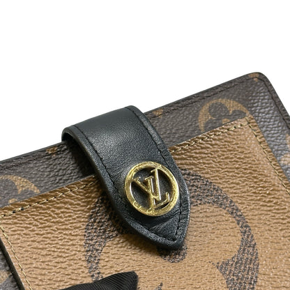 Used LOUIS VUITTON Monogram Reverse Canvas Portefeuille Juliette Wallet Brown