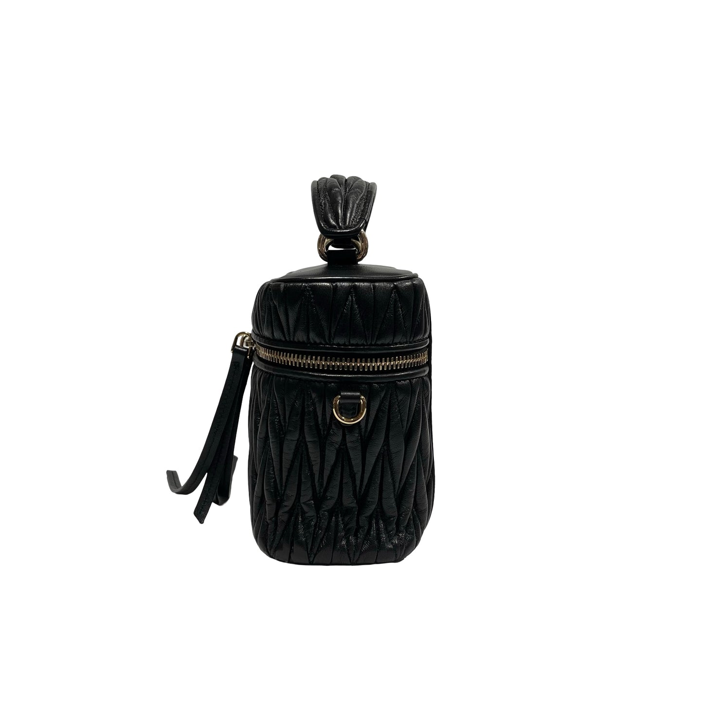 Used MIUMIU Lambskin Leather Two Way Shoulder Bag Black PHW