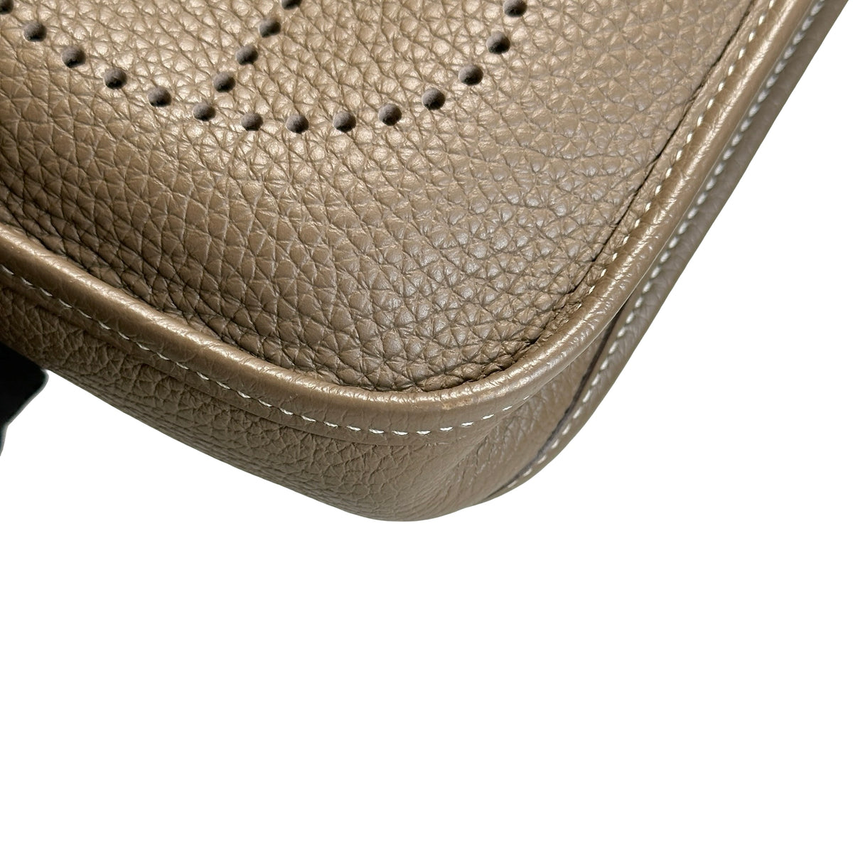 Used HERMES TC Mini Evelyne Crossbody Bag Etoupe PHW