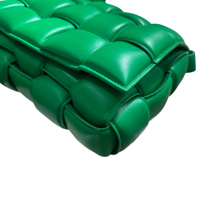 Used Bottega Veneta Calfskin Leather BV Cassette Camera Shoulder Bag Green PHW