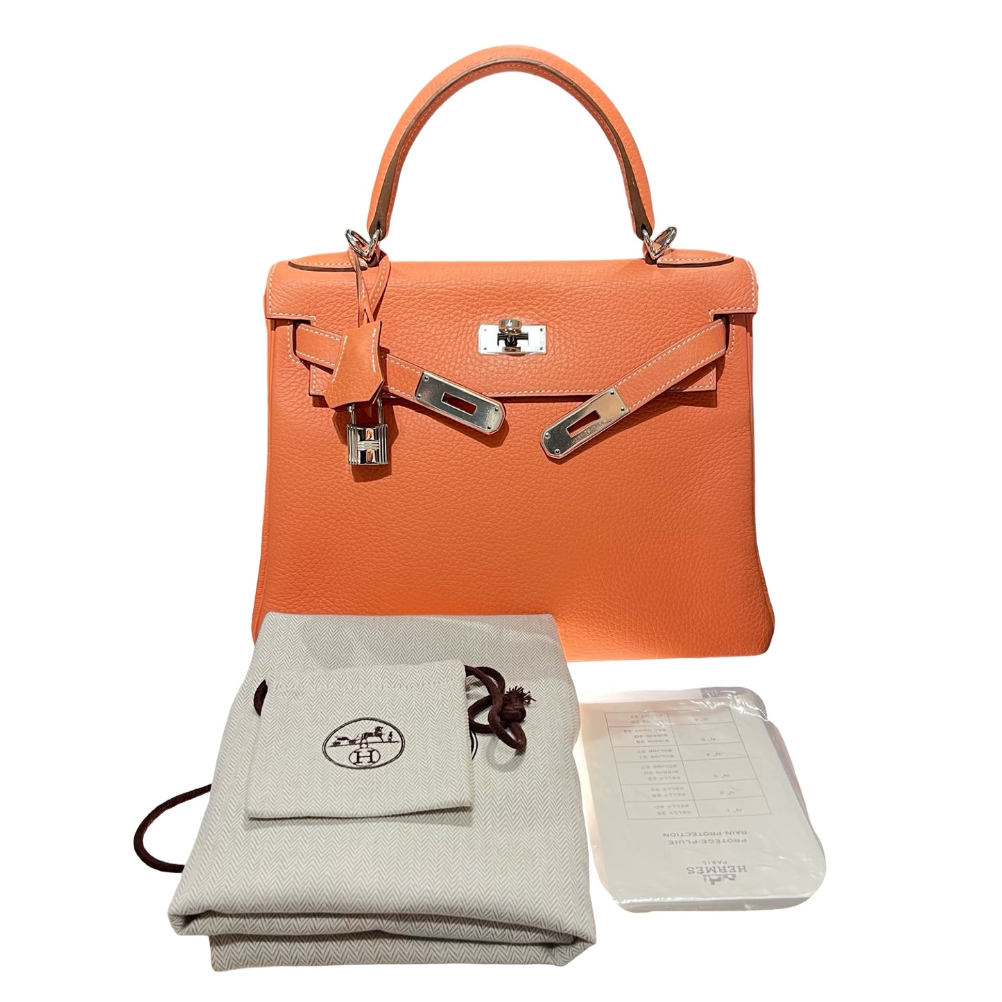 HERMÈS Kelly 28 Handbag Orange (93) PHW