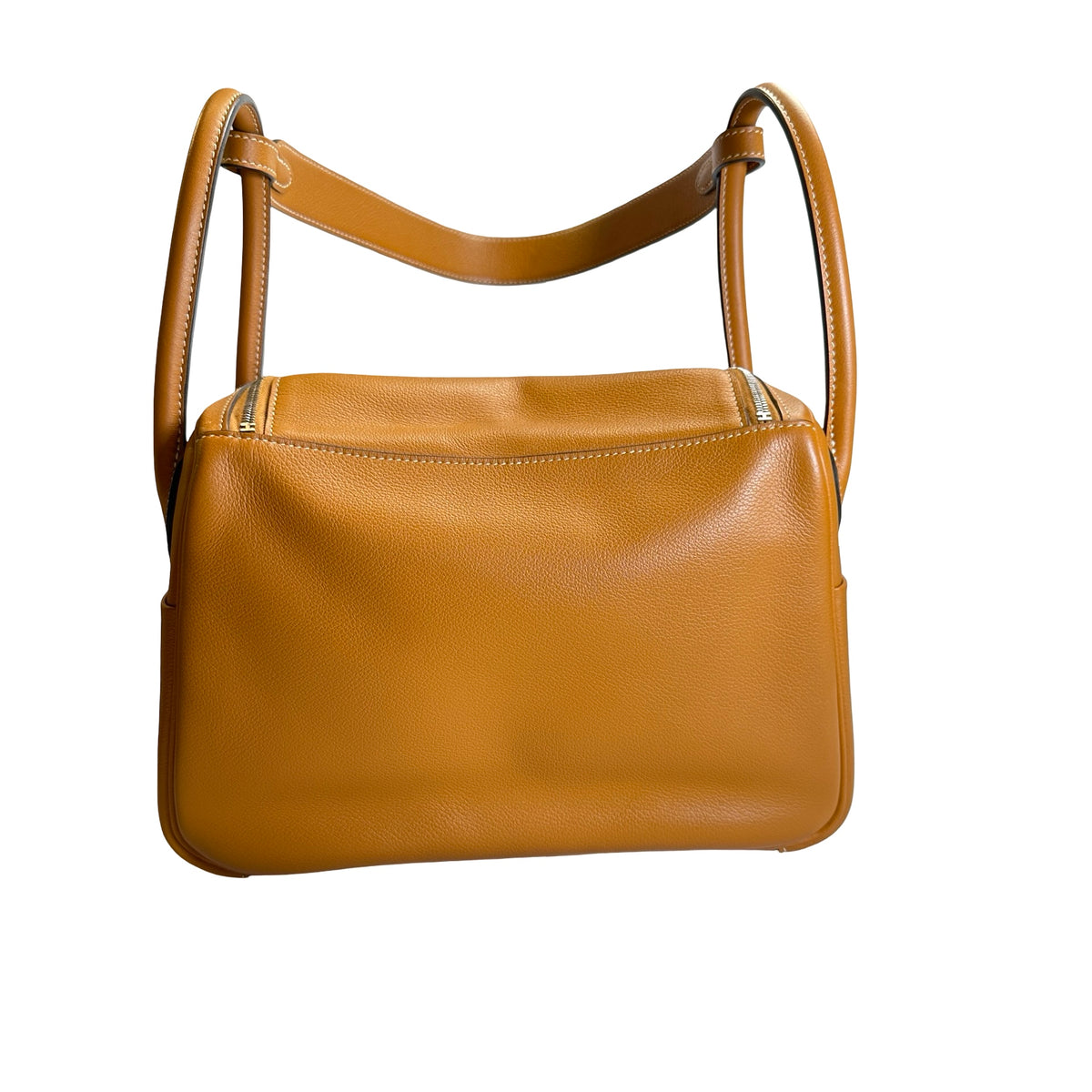 Used HERMES Leather Lindy 26 Shoulder Bag Brown PHW