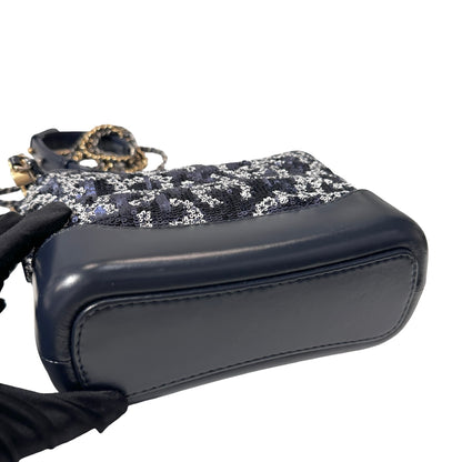 CHANEL Sequins Calfskin Leather Gabrielle small Cross Body Bag
