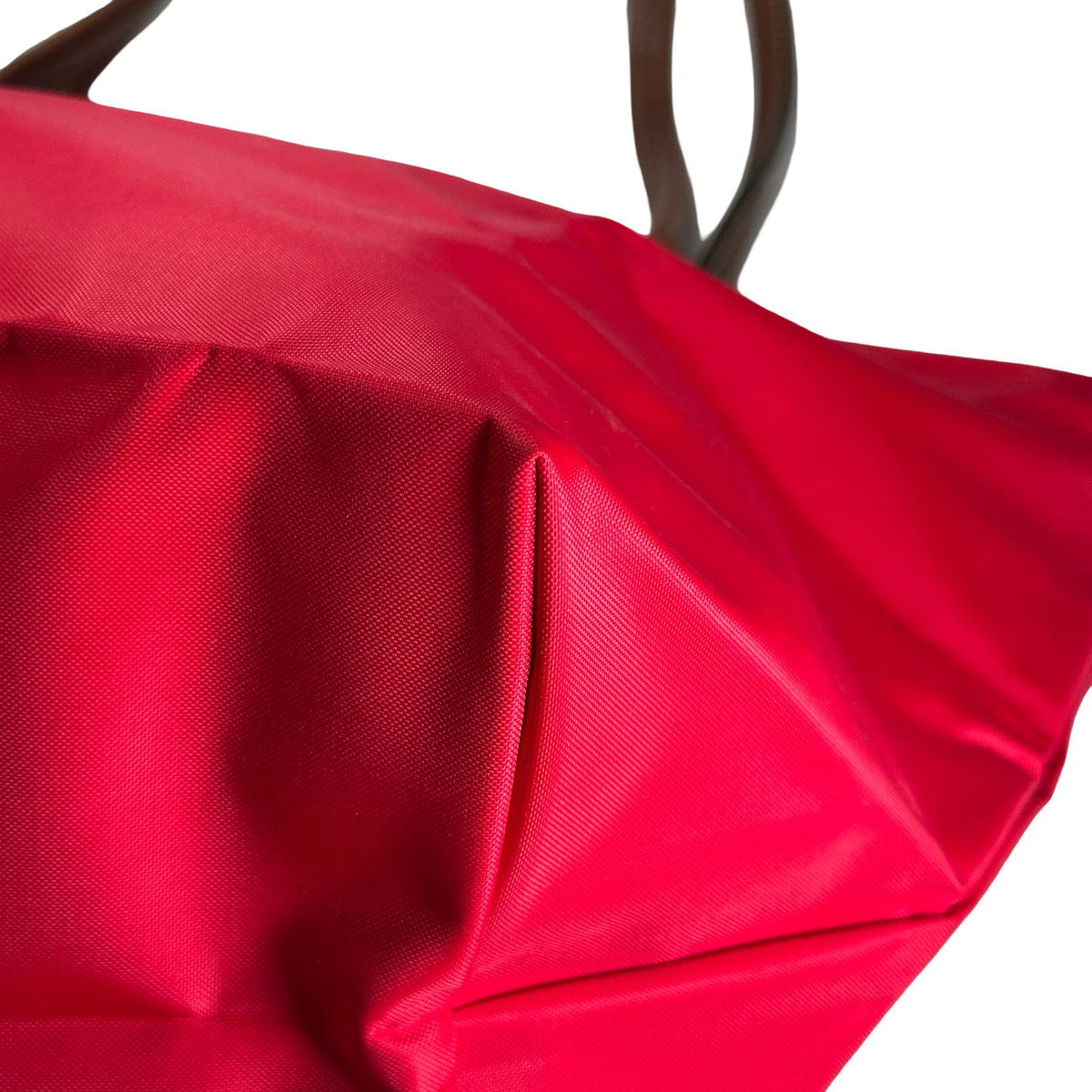 Used LONGCHAMP Eiffel Tower Print Le Pliage Eiffel Tower Tote Bag Red Brown