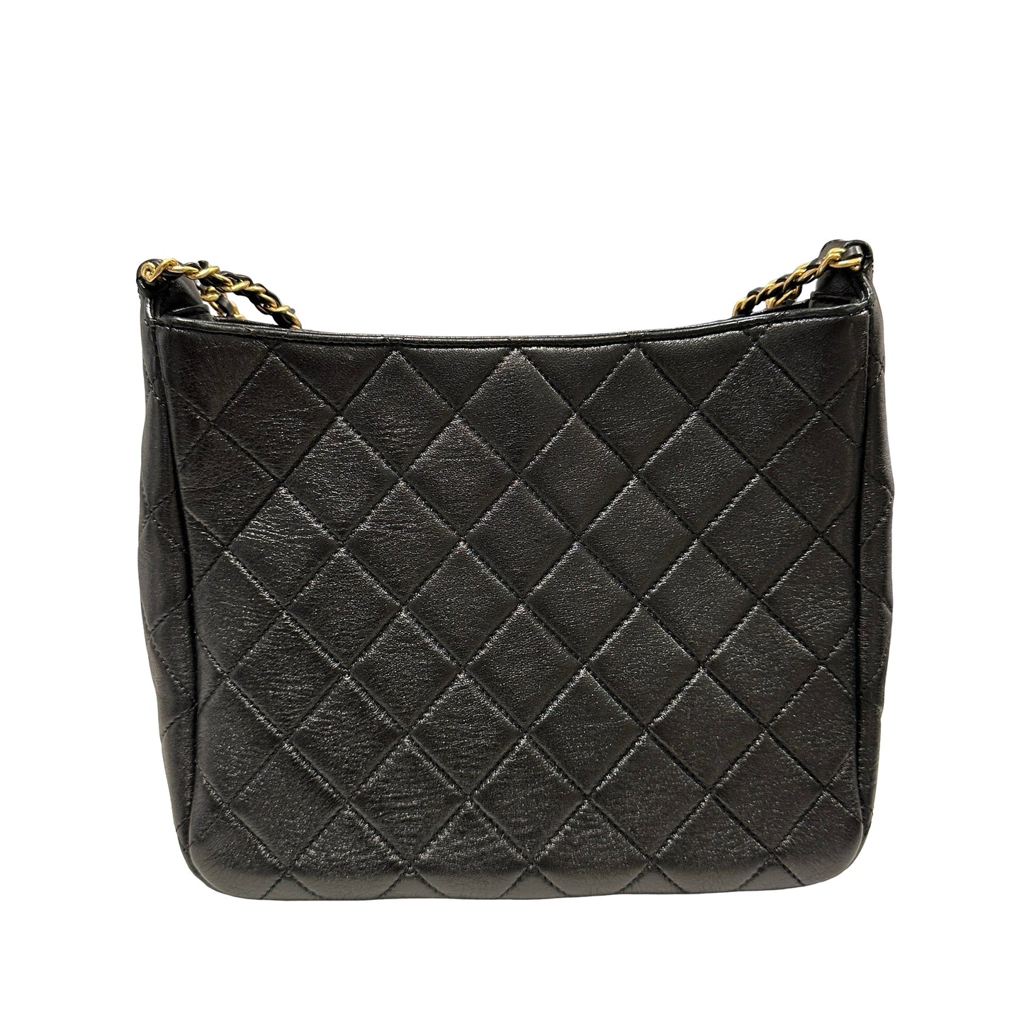 Used CHANEL Lambskin 22PHobo Bag Shoulder Bag Black Gold