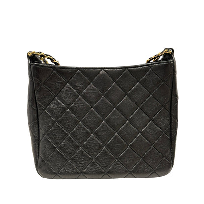 Used CHANEL Lambskin 22PHobo Bag Shoulder Bag Black Gold