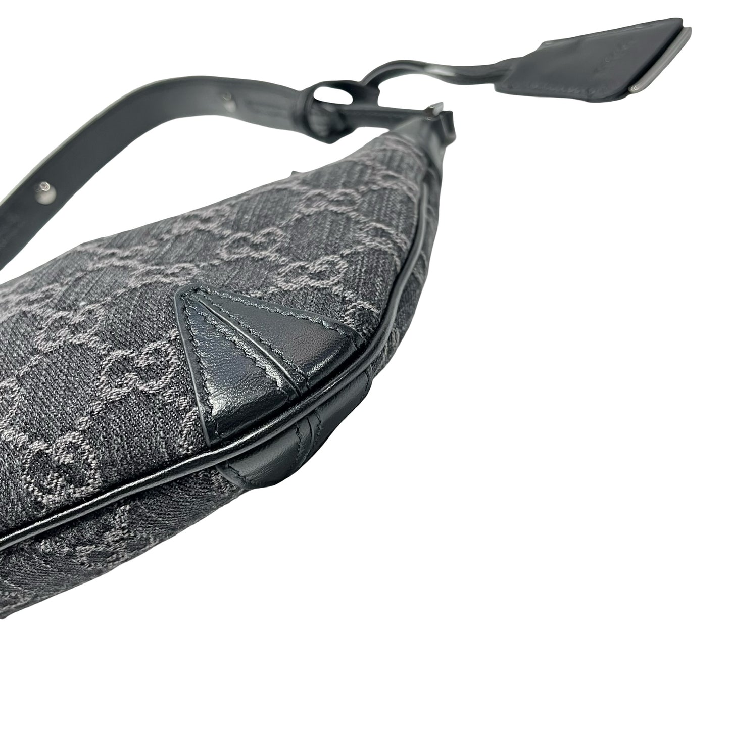 Used GUCCI GG CANVAS Shoulder Shoulder Bag Black PHW