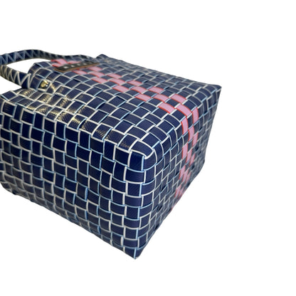 Used MARNI Woven Market Bag Tote Bag Blue Pink White