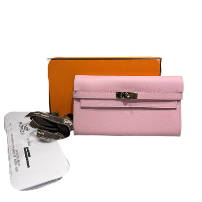 Used HERMÈS KELLY WALLET Wallet Pink PHW