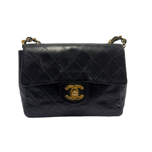 Used CHANEL Matelasse Lambskin Matelasse Shoulder Bag Black Gold
